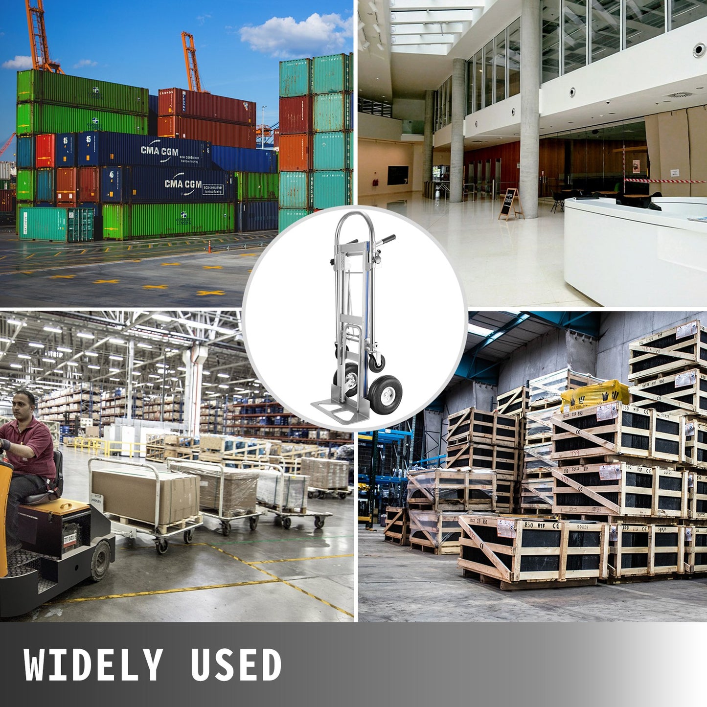 3 In 1 Aluminum Folding Sack Truck Hand Trolley Cart Car Heavy Duty Foldable