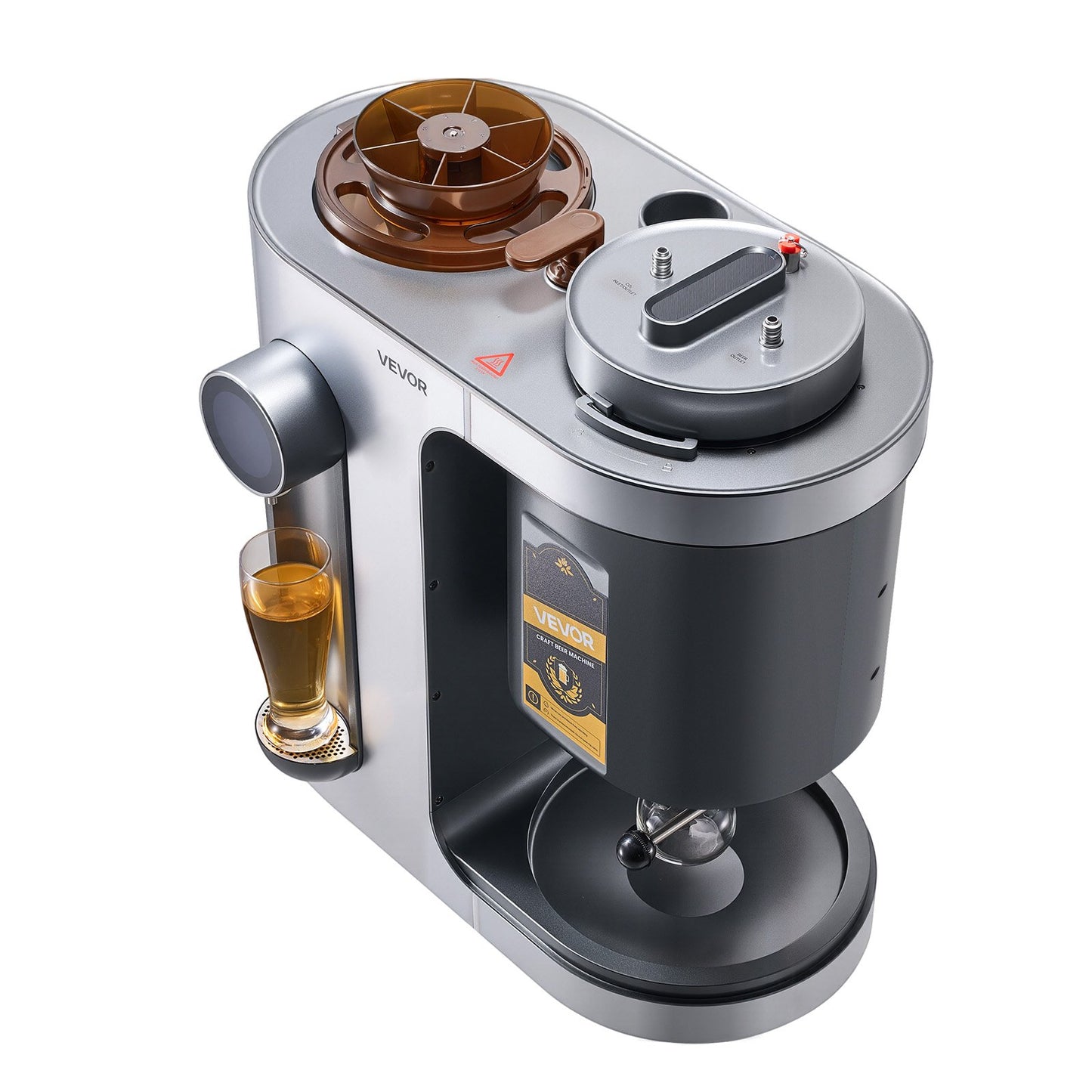 Automatische Heimbrauanlage, 13-Liter-All-in-One-Gerät, 1500 W Leistung, elektrische Brauanlage mit Maische- und Kochvorrichtung, Innentank aus Edelstahl 304, automatische Temperatur- und Druckregelung