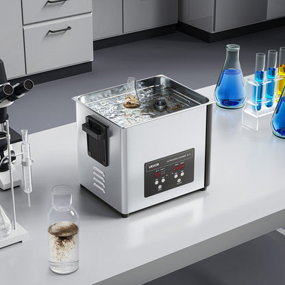 10L Ultrasonic Cleaner, Professional Ultrasonic Cleaner Machine with Cleaning Basket & Digital Display, 180W Stainless Steel 40kHz Cleaning Machine for Watches, Razors, Jewelry, Coins, and More