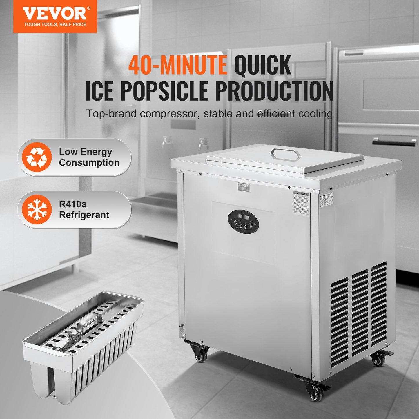 Commercial Popsicle Machine, 2 Mould Set - 52 PCS Ice Pops Making Machine, Stainless Steel Commercial Ice Lolly Maker, Ice Sticks Popsicle Machine for Bar, Cafes, Milktea Store (26PCS / Mould Set)