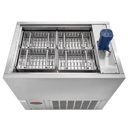 Gewerbliche Eismaschine, 4-teiliges Formenset – 120 Stück Eis am Stiel, Gewerbliche Eismaschine aus Edelstahl, Eis am Stiel-Maschine für Bars, Cafés, Milchtee-Läden (30 Stück / Formenset)