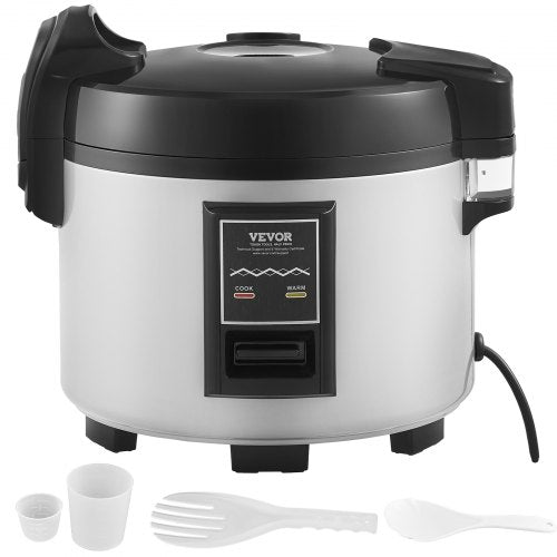 Commercial Rice Cooker, 60-Cup Rice Cooker, 13 Liter Large Rice Cooker and Warmer with Nonstick Inner Pot, Fast Cooking and 12-Hour Keep Warm, with Rice Cup and Paddle, for Restaurant