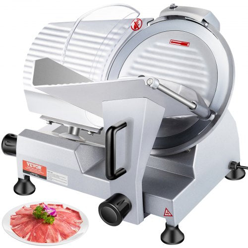 Commercial Meat Slicer, 320W Electric Deli Food Slicer, 12 inch Carbon Steel Blade Electric Food Slicer, 350-400RPM Meat Slicer, 0-0.6 inch Adjustable Thickness for Meat, Cheese, Veggies, Ham