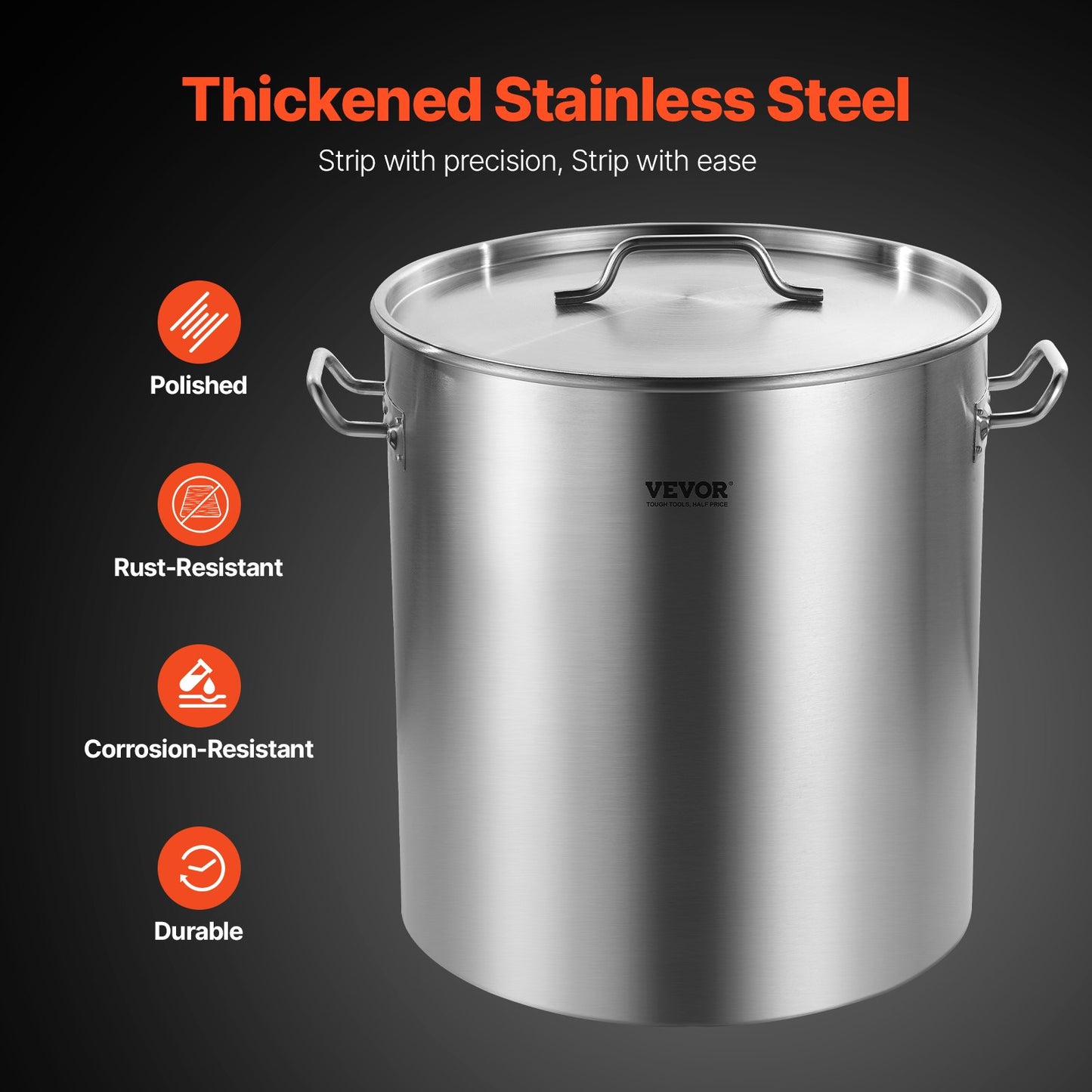 Stainless Steel Stockpot, 54L Large Cooking Pots, Cookware Sauce Pot with Basket, Lid, and Handle, Heavy Duty Commercial Grade Stock Pot, Sanding Treatment, for Large Groups Events Silver