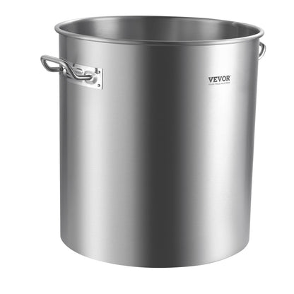 Stainless Steel Stockpot, 54L Large Cooking Pots, Cookware Sauce Pot with Basket, Lid, and Handle, Heavy Duty Commercial Grade Stock Pot, Sanding Treatment, for Large Groups Events Silver