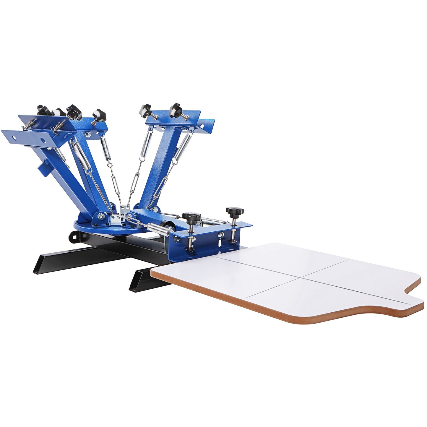 Screen Printing Machine, 4 Color 1 Station 360° Rotable Silk Screen Printing Press, 21.2x17.7in / 54x45cm Screen Printing Press, Double-layer Positioning Pallet for T-shirt DIY Printing