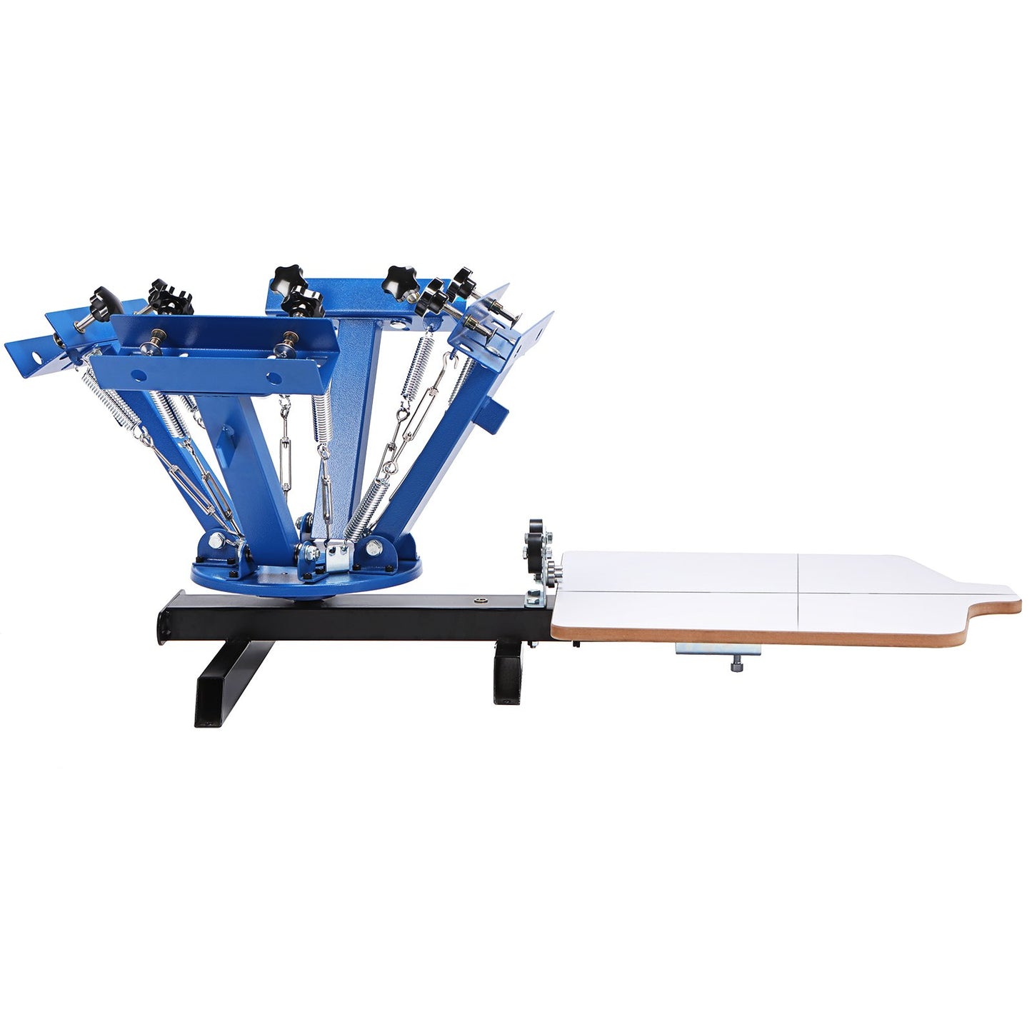 Screen Printing Machine, 4 Color 1 Station 360° Rotable Silk Screen Printing Press, 21.2x17.7in / 54x45cm Screen Printing Press, Double-layer Positioning Pallet for T-shirt DIY Printing
