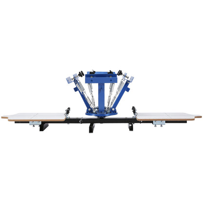 Screen Printing Machine, 4 Color 2 Station 360° Rotable Silk Screen Printing Press, 21.2x17.7in / 54x45cm Screen Printing Press, Double-layer Positioning Pallet for T-shirt DIY Printing