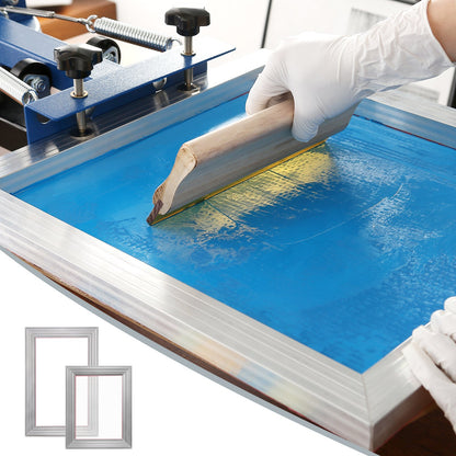 Screen Printing Kit, 2 Pieces Aluminum Silk Screen Printing Frames 8x10/10x14in 110 Count Mesh, 2 Tapes and Screen Printing Squeegees and Transparency Films for T-shirts DIY Printing