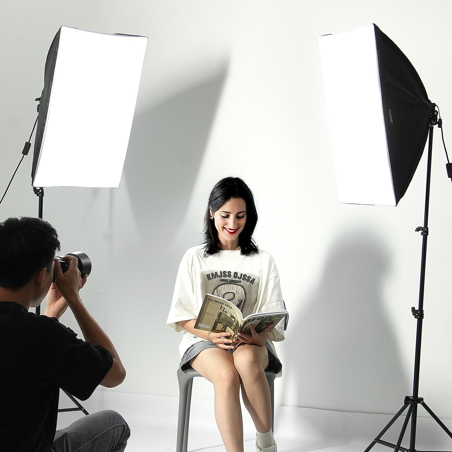 Softbox Lighting Kit 50x70 cm / 20x28 inch 45W 3000-6500K LED Bulbs for Shooting