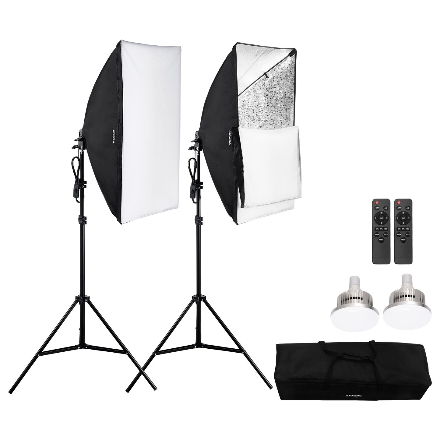 Softbox Lighting Kit 50x70 cm / 20x28 inch 45W 3000-6500K LED Bulbs for Shooting