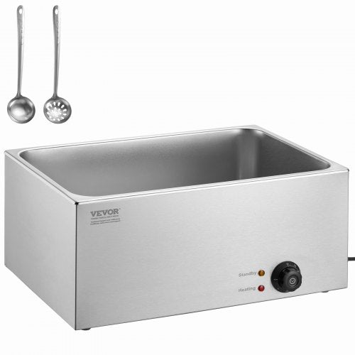 Commercial Food Warmer 18L Bain Marie 1200W Electric Buffet Warmer Steam Table Food Warmer Countertop Stainless Steel Food Warmer Wet or Dry Use for Parties, Catering and Restaurant