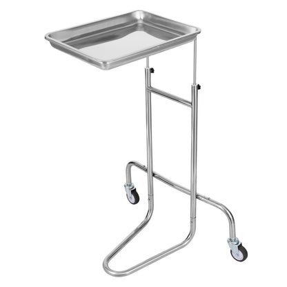 Stainless Steel Lab Carts, Lab Utility Cart with Single Tray, Mobile Medical Cart with 2 Silent Wheels, Lab Rolling Cart for Lab, Clinic, Hospital, Salon