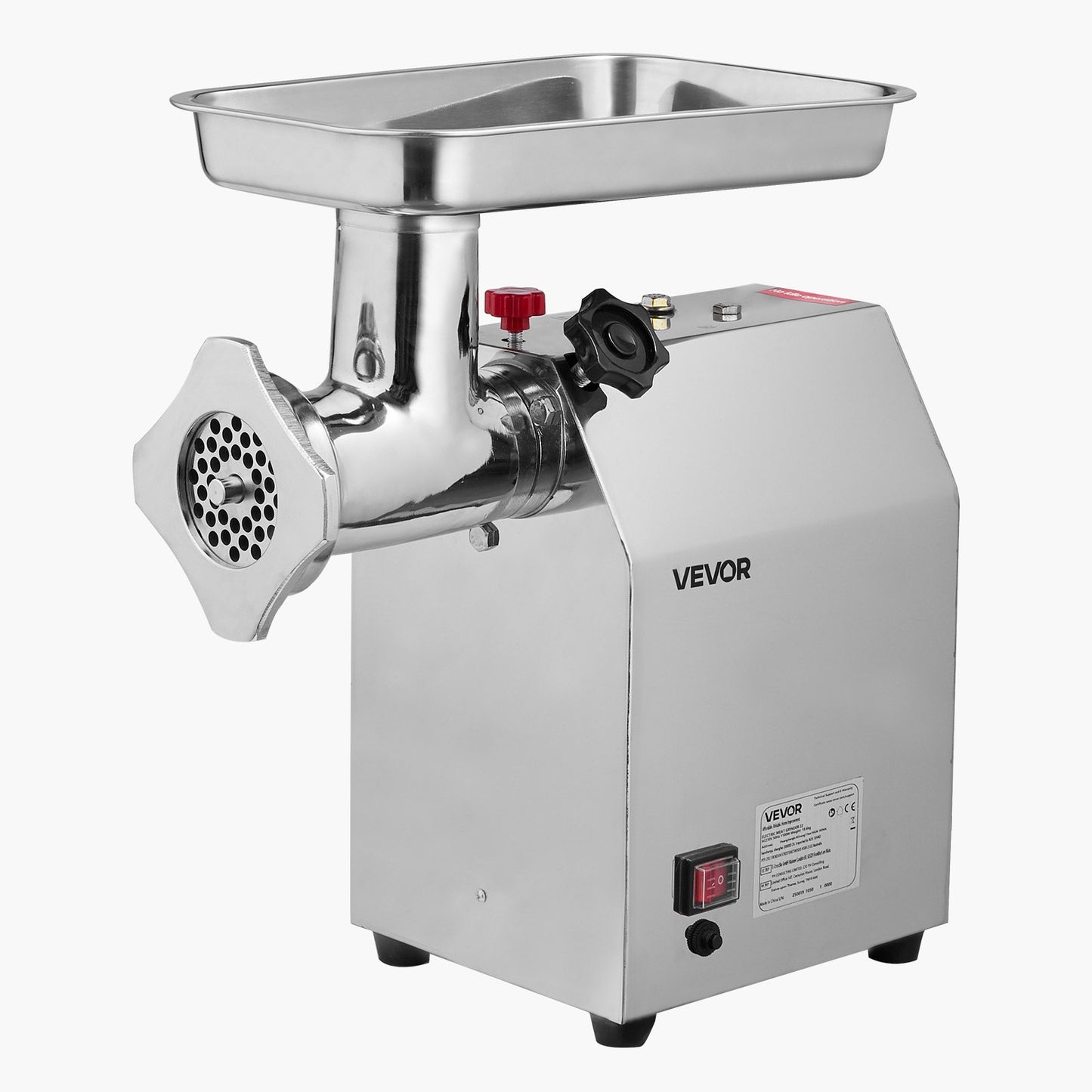 Gewerblicher elektrischer Fleischwolf, 4,2 kg/min Kapazität, #22 Industrie-Fleischwolf mit 2 Edelstahlklingen, 2 Lochscheiben, 1100 W Hochleistungs-Wurstmaschine, für Küche und Restaurant