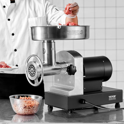 Meat Grinder, 14 Lbs/Min Capacity Electric Meat Grinders with Blade, Grinding Plate, Sausage Maker, Stainless Steel Commercial Meat Mincer for Kitchen Restaurant Butcher Store