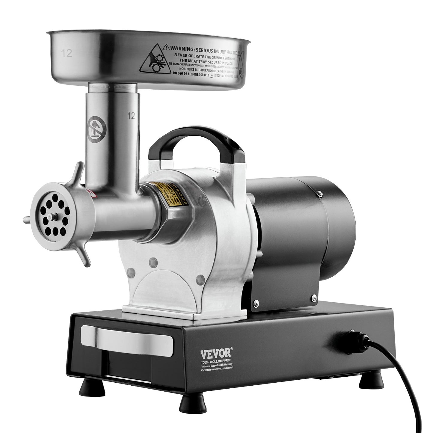 Meat Grinder, 9 Lbs/Min Capacity Electric Meat Grinders with Blade, Grinding Plate, Sausage Maker, Stainless Steel Commercial Meat Mincer for Kitchen Restaurant Butcher Store