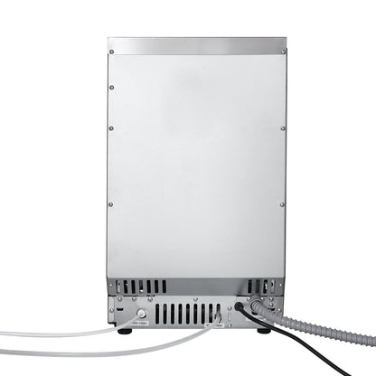 Gewerbliche Eismaschine, 40,82 kg/24 h mit 5,44 kg Vorratskapazität, 32 Eiswürfel pro Zyklus, freistehende und Tisch-Eismaschine aus Edelstahl mit LED-Anzeige und Selbstreinigungsfunktion, für Hausbar und Restaurant