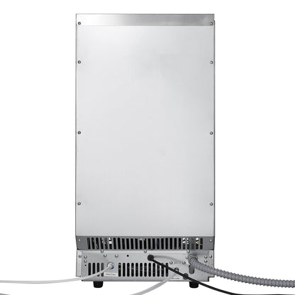 Gewerbliche Eismaschine, 54,43 kg/24 h mit 12,7 kg Vorratskapazität, 45 Eiswürfel pro Zyklus, freistehende und unterbaufähige Eismaschine aus Edelstahl mit LED-Anzeige und Selbstreinigungsfunktion, für Bars und Restaurants