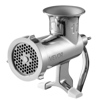 Manual Meat Grinder, 304 Stainless Steel Hand Meat Grinder with Steel Table Clamp, Meat Mincer Sausage Maker with 1 Cutting Blade, 2 Cutting Plates, Sausage Tube for Beef Pork Pepper Mushroom
