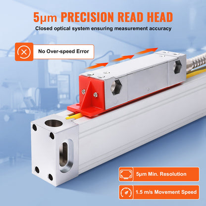 Digital Readout 250 & 500 & 600 mm Linear Scale 3 Axis DRO Display Kit Support Pin Knife Holder Plate Housing Clock Power Cable Holder Clock Coin Butterfly Screw Cover Ruler