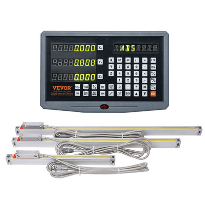 Digital Readout 250 & 500 & 600 mm Linear Scale 3 Axis DRO Display Kit Support Pin Knife Holder Plate Housing Clock Power Cable Holder Clock Coin Butterfly Screw Cover Ruler