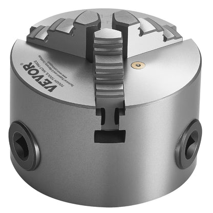 3-Jaw Lathe Chuck, 3 Inch (80 mm), Self-Centering Chuck, 0.08-2.48 in (2-63 mm) Clamping Range with T-key Fixing Screws Reversible Jaws, HT300 Material, Internal External for Wood Metal Lathe