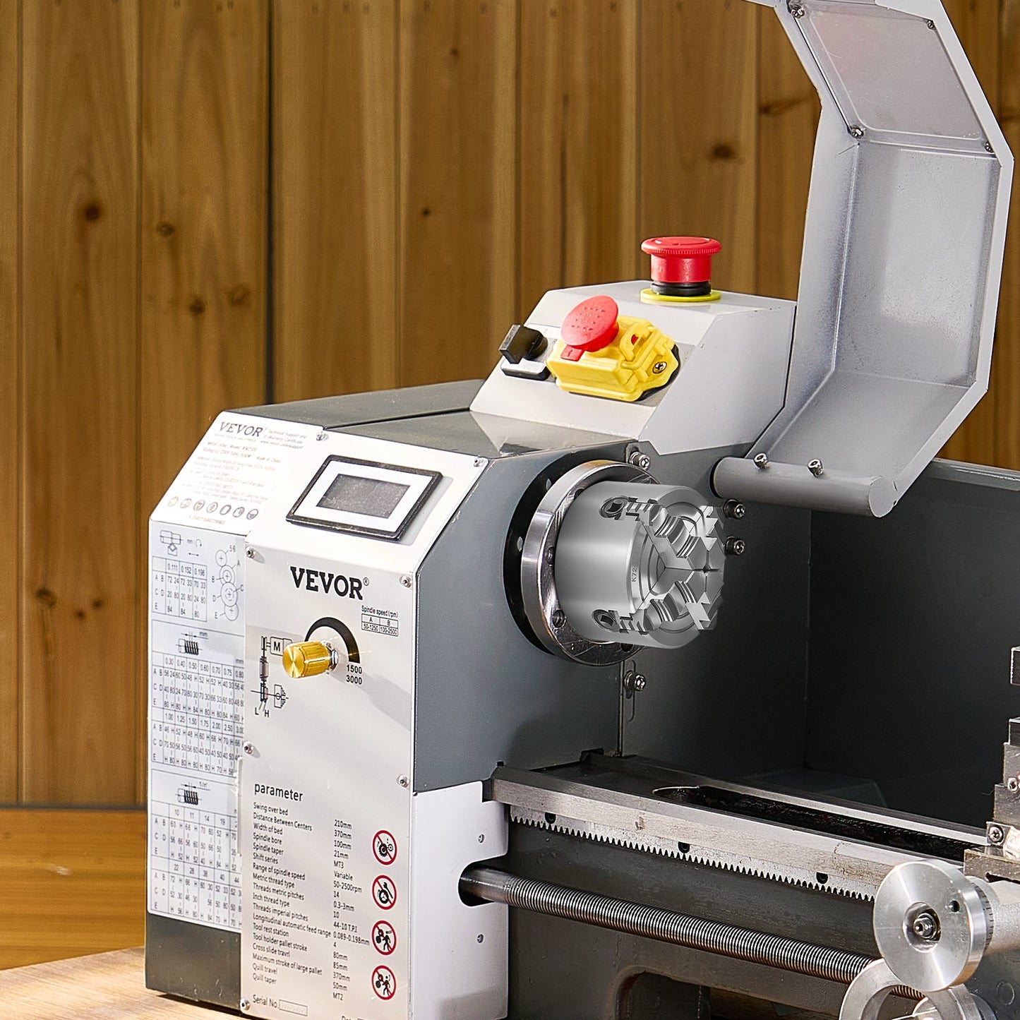 4-Jaw Lathe Chuck, 3 Inch (80 mm), 4-Jaw Chuck, 0.1-3.15 in (5-80 mm) Clamping Range with T-key Fixing Screws Reversible Jaws, HT300 Material, Internal External for Wood Metal Lathe