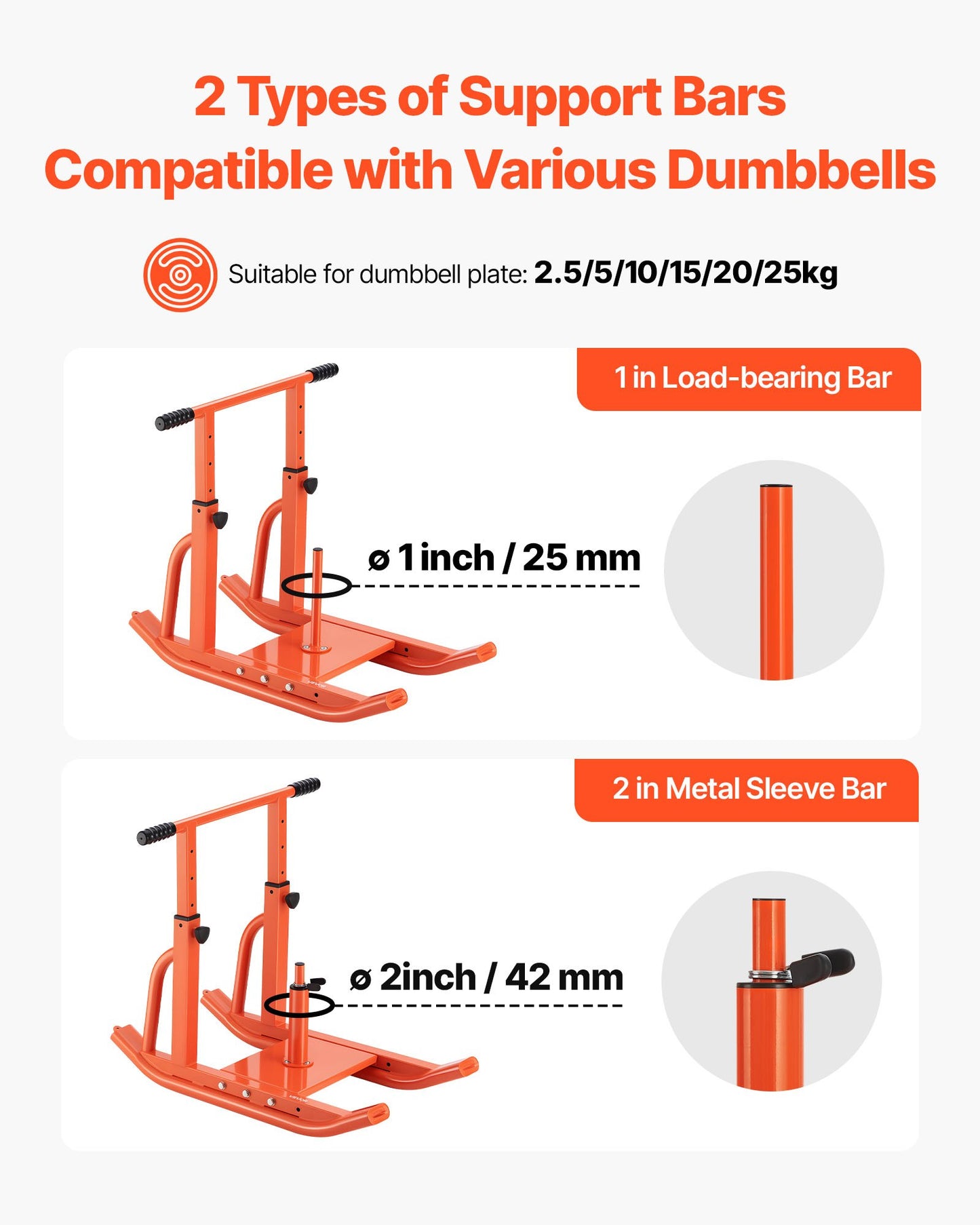 Weight Sled, Steel Power Sled, Fitness Training Sleds for Athletic Exercise Speed Improvement, Workout Equipment with Adjustable Height Handle, Compatible with 25/51 mm Weight Plates, Orange