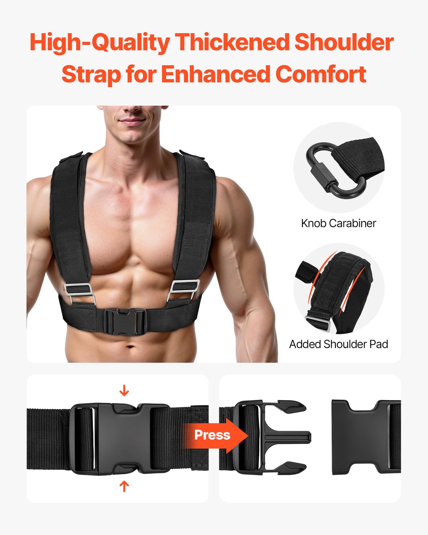 Weight Sled, Steel Power Sled, Fitness Strength Training Sleds for Athletic Exercise Speed Improvement, Workout Fitness Equipment with Handle, Compatible with 25/51 mm Weight Plates, Orange