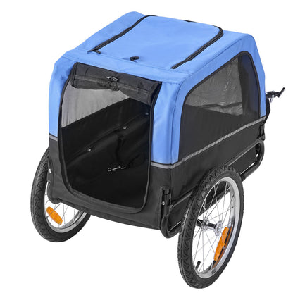 Dog Bike Trailer, Supports up to 30 kg, Pet Cart Bicycle Carrier for Small & Medium Dogs, Easy Folding Frame with Quick Release Wheel, Universal Bicycle Coupler, Reflector, Flag, Internal Leash