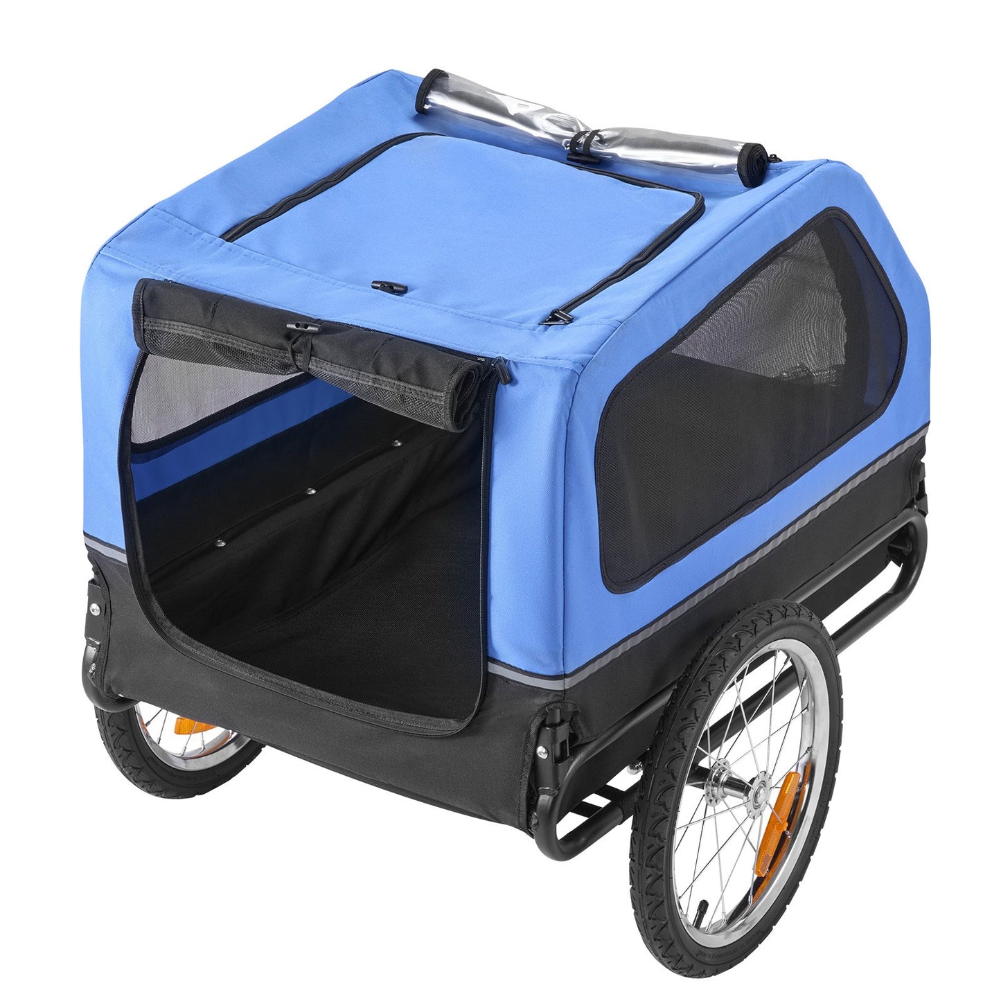 Dog Bike Trailer, Supports up to 40 kg, Pet Cart Bicycle Carrier for Small & Large Dogs, Easy Folding Frame with Quick Release Wheel, Universal Bicycle Coupler, Reflector, Flag, Internal Leash