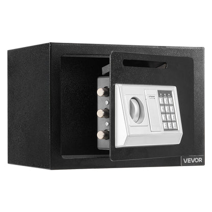 0.6 Cubic Feet Drop Safe, Drop Slot Safe Box with Password and Turn Knob, Heavy Duty Compact Cash Depository Box with a Front Lock Slot for Cash, Bank Slips, Jewelry, Documents, Bills, Black
