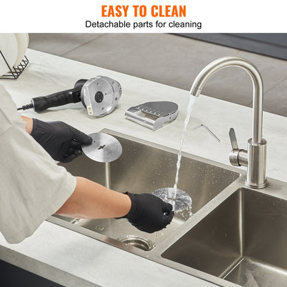 Electric Shawarma Knife, 80W Professional Turkish Kebab Knife, Commercial Stainless Steel Gyro Cutter, Doner Kebab Meat Slicer with 2 Blades, Φ4"/100mm Blade Diameter, 0-8mm Adjustable Thickness