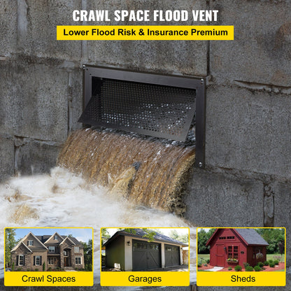 Crawl Space Flood Vent Foundation Flood Vent 8"Height x 16"Width Wall Vent