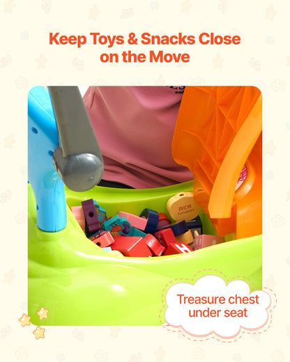 Ride On Push Car, Push Car for Toddler 19 to 36 Months, Around Buggy with Guardrails, Handle & Under-seat Storage, 25 kg Load Capacity, Foot-to-Floor Walker for Boys Girls, Green