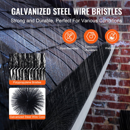 Gutter Brush, 80 Feet Total Length 4.33 inch Diameter Gutter Cleaning Tools, Ground-Level Gutter Brush Leaf Guard for 5 Inch Gutters, Easily Clear roof Leaves and Debris, 27 Pack