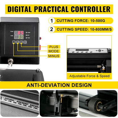Digital Clamshell 15"x15" (38 X 38cm) Heat Transfer Press + 34 Inch Vinyl Cutter Machine Kit Software