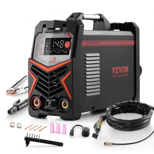 TIG Welder, 205A 3-In-1 Welding Machine (Large LED Display)- DC TIG/DC Pulse TIG/MMA(Stick), Electric Welder with IGBT Inverter High-Frequency Start