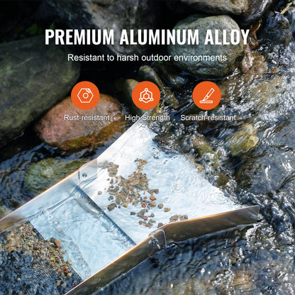 Gold Panning Kit With Sluice Box, 127 cm Aluminum Gold Mining Equipment, 23 PCS Gold Prospecting Kit with Gold Pan, Classifier Screen, Separating Magnet, Drawstring Backpack and Accessories