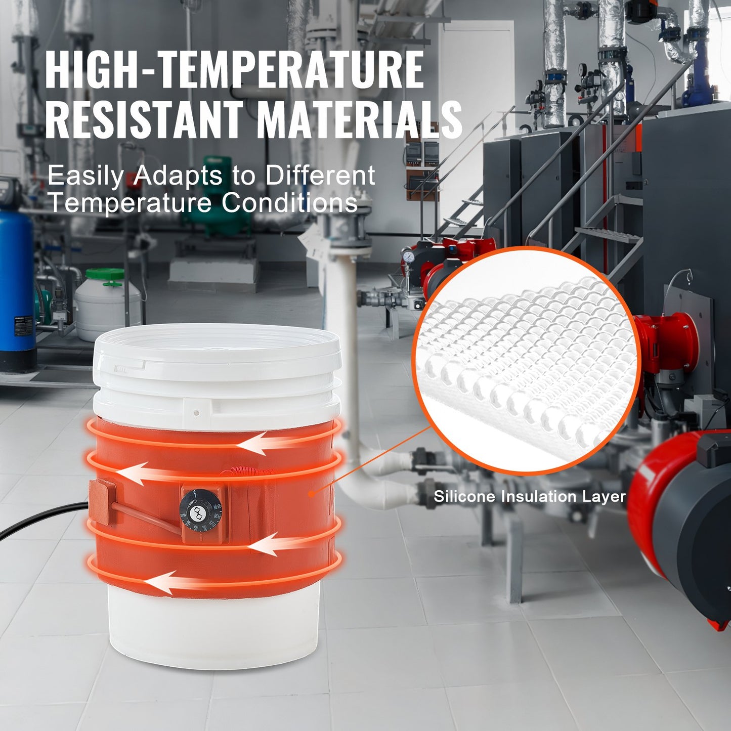 18,9-Liter-Metalltrommelheizung, 800 Watt, 19,7 cm Breite, Temperaturregelung von 30 bis 150 °C