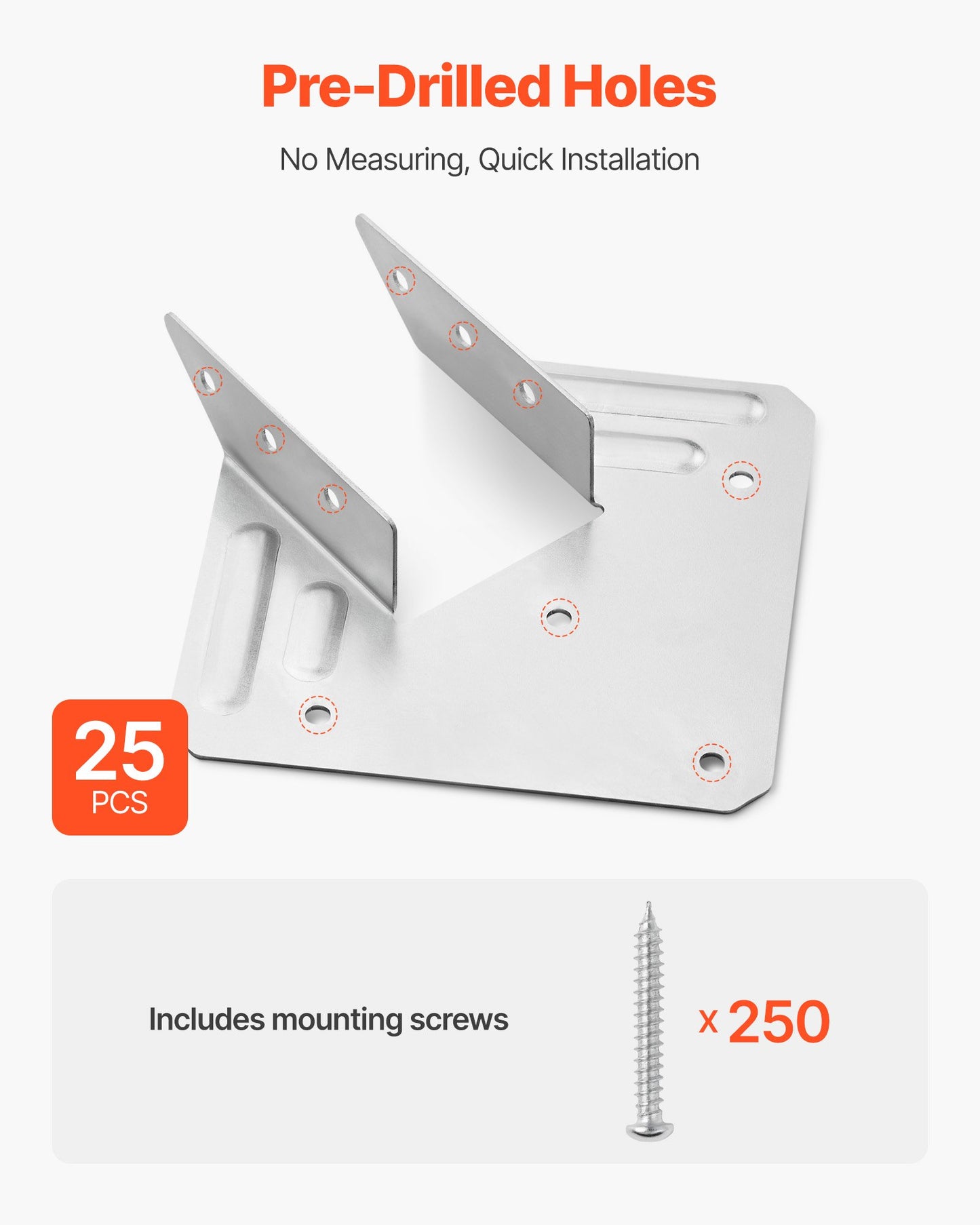 Hurricane Ties for Rafter, Inner Size 5.31x1.57x2.48 in / 135x40x63 mm, Heavy Duty Hurricane Straps, Heavy Duty Rafter Ties Brackets Joist Hangers for Roof Beam Wooden Construction, 25 Pcs