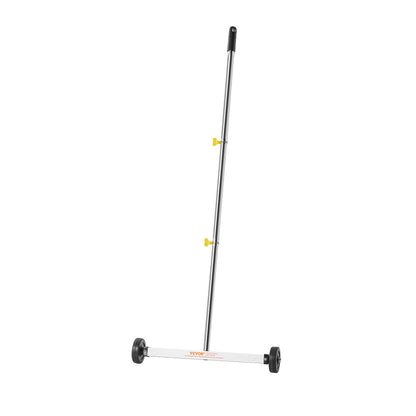 Magnetic Sweeper with Wheels, 43 cm, 4.5 kg Load Capacity, Lightweight Magnetic Pickup Sweeper with Adjustable Handle, Pick Up Nails and Screws, Easy Cleanup for Garages, Roofing Projects