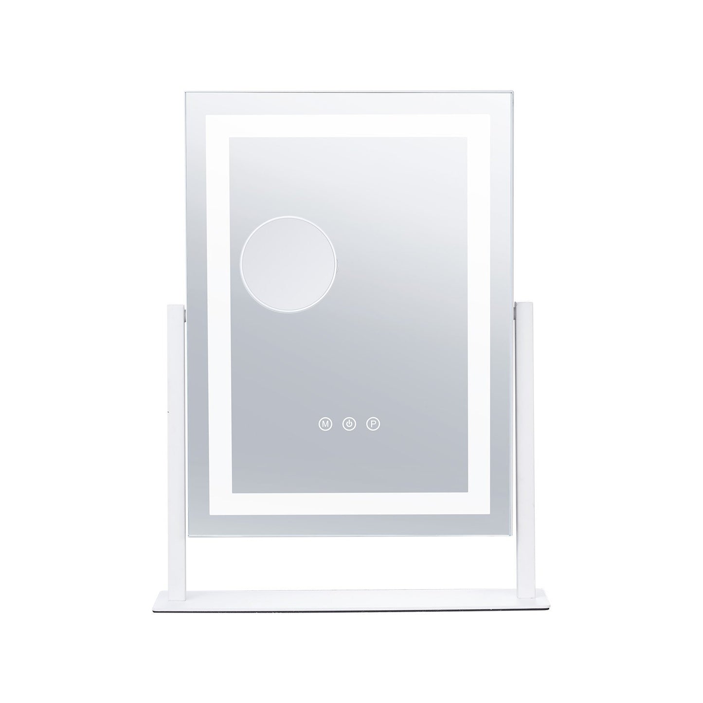 Vanity Mirror with Lights, Three Color Lighting Modes, Lighted Makeup LED Mirror, and 5X Magnification Mirror, Smart Touch Control, 360°Rotation (16.1x11.8 in, White)