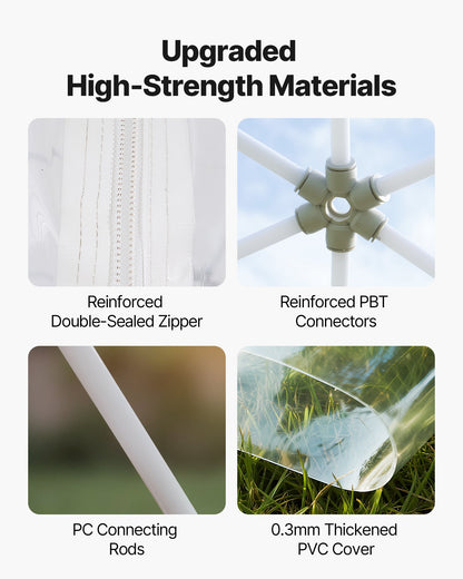 Garden Dome Igloo, 3.6 x 2.2 m Outdoor Clear Bubble Tent for 4-7 Person, Weatherproof Geodesic Dome Greenhouse with Window, PVC Igloo Tent for Backyard Patios Camping Party Wedding