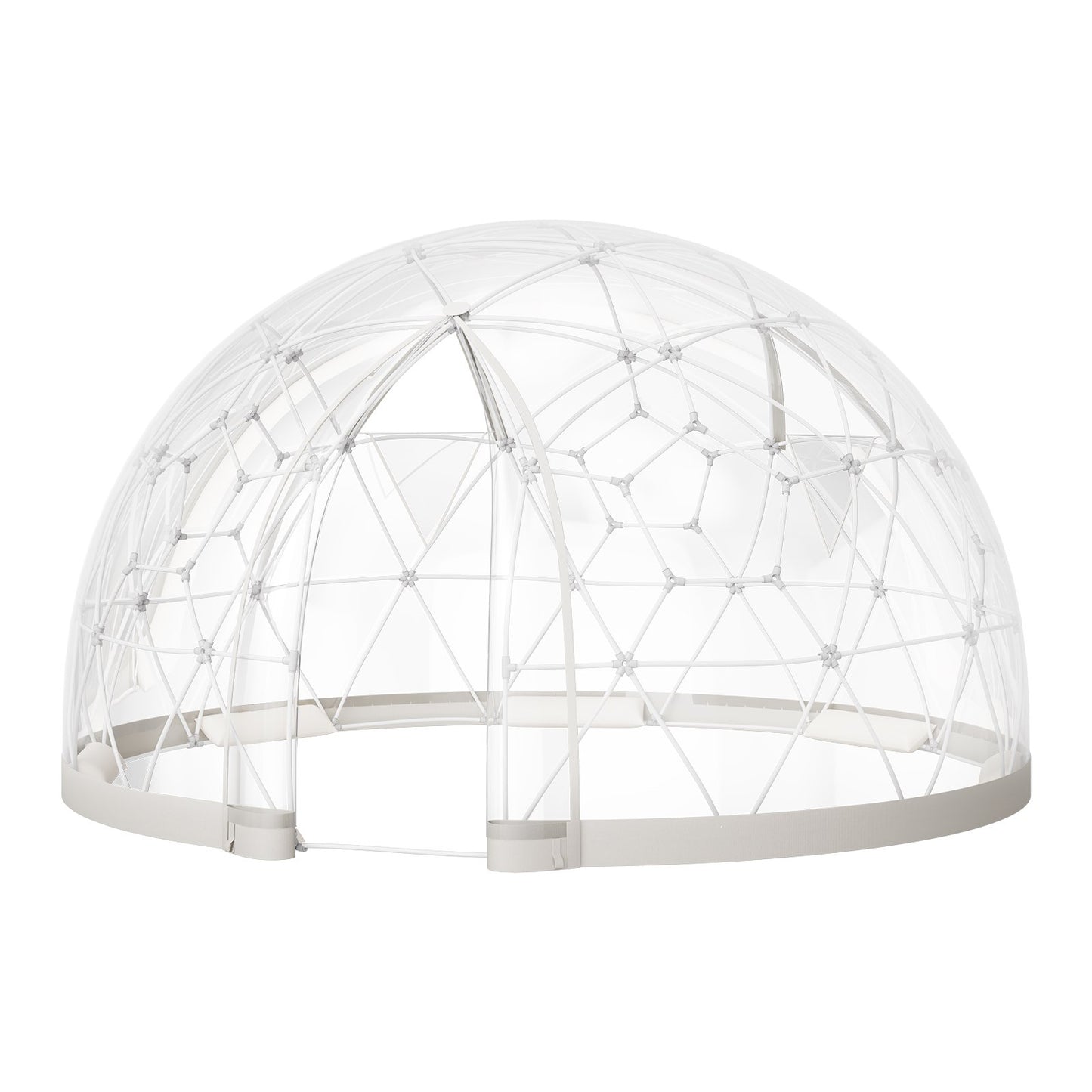 Garden Dome Igloo, 3.6 x 2.2 m Outdoor Clear Bubble Tent for 4-7 Person, Weatherproof Geodesic Dome Greenhouse with Window, PVC Igloo Tent for Backyard Patios Camping Party Wedding