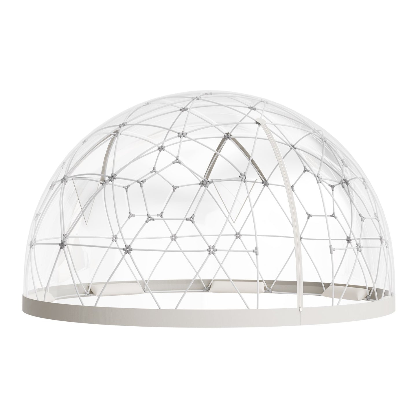 Garden Dome Igloo, 3.6 x 2.2 m Outdoor Clear Bubble Tent for 4-7 Person, Weatherproof Geodesic Dome Greenhouse with Window, PVC Igloo Tent for Backyard Patios Camping Party Wedding