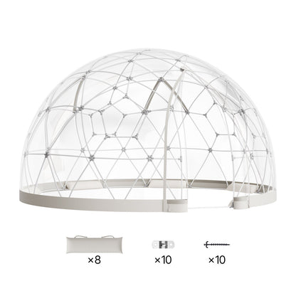 Garden Dome Igloo, 3.6 x 2.2 m Outdoor Clear Bubble Tent for 4-7 Person, Weatherproof Geodesic Dome Greenhouse with Window, PVC Igloo Tent for Backyard Patios Camping Party Wedding