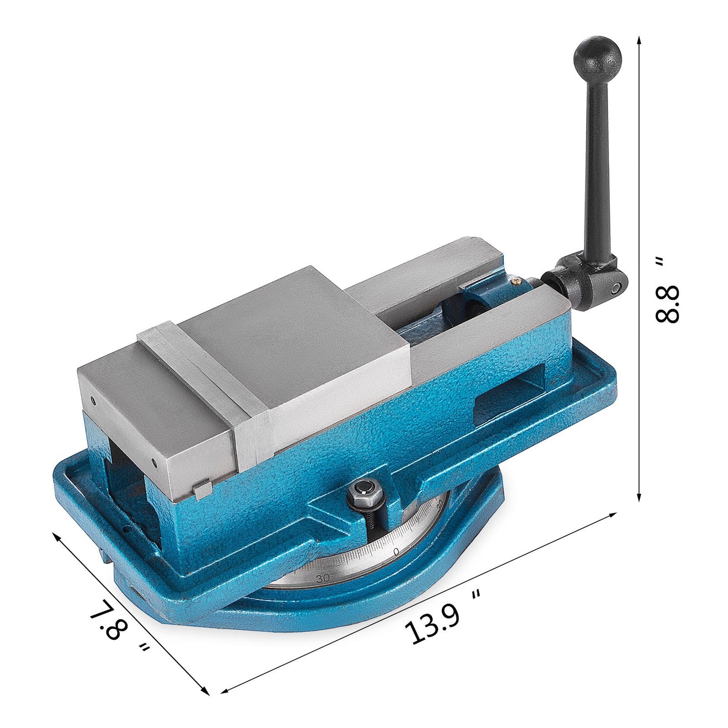 Precision Milling Machine Vise 4 Inch Accu Lock Swivel Base Clamping Vise 360 Degrees Scale Bench Vice Clamp 100mm Width for Milling Drilling Machine Precision Parts Finishing