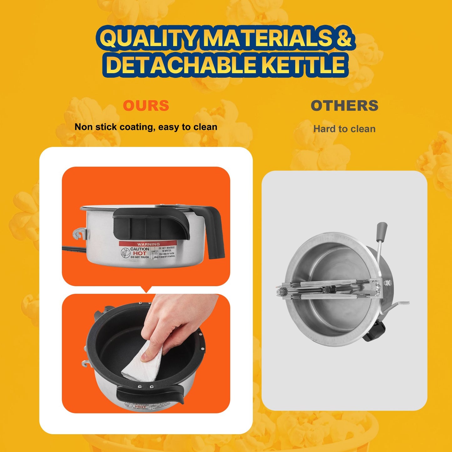 Popcorn Maker, 480W Popcorn Popper Machine, 4 Oz Kettle Makes 1.5 Gallon per Batch, Tabletop Popcorn Maker, Includes 3 Scoops, Movie Theater Style, Black