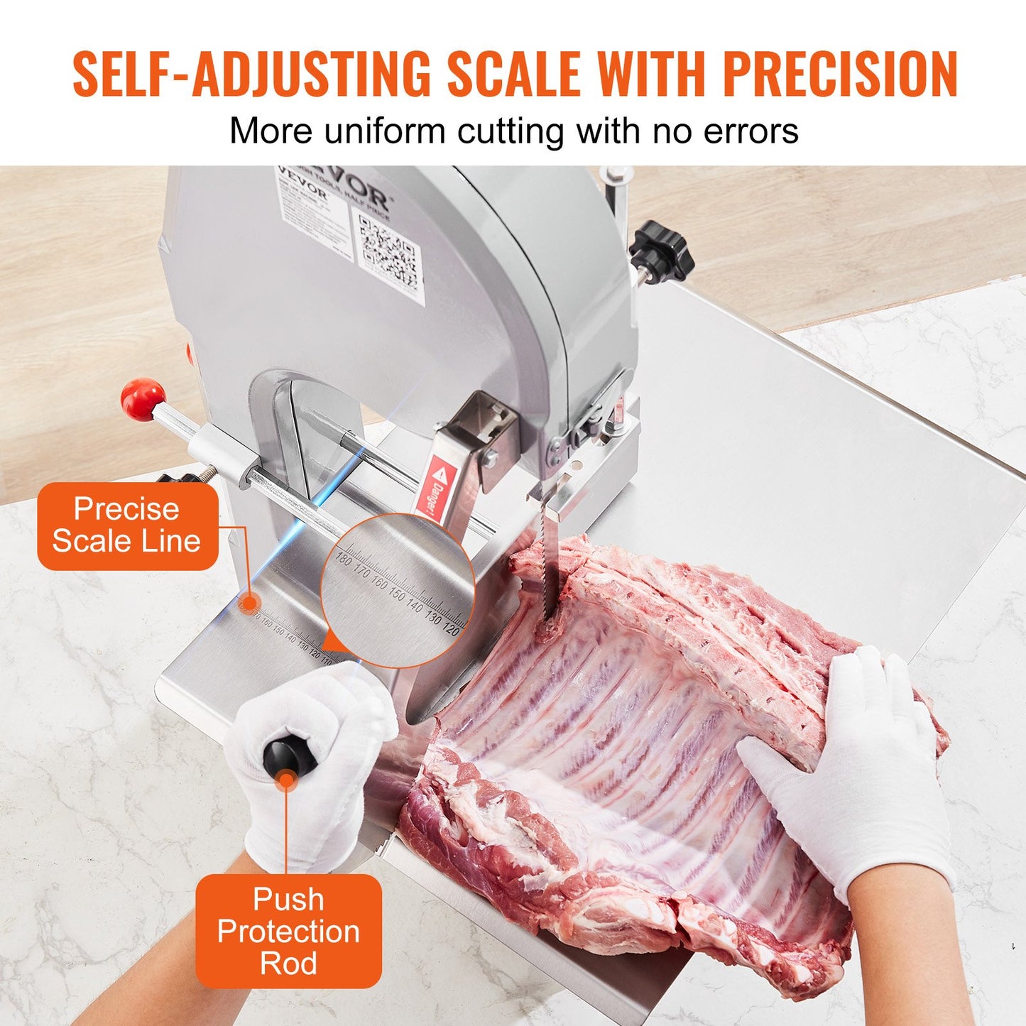 1500W Commercial Electric Meat Bandsaw Stainless Steel Bone Sawing Machine